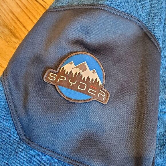 🔸️Spyder Empire Blue Heathered Full Zip Lightweight Jacket Men's Large - Picture 7 of 12